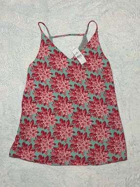 NWT LOFT Pink Floral Strappy Cami Tank Top-SIZE XS